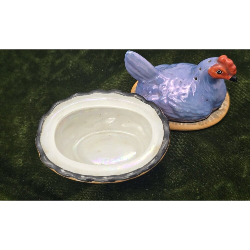 Rare Noritake Lusterware Hen On A Nest Single Shaker Japan - Picture 5 of 10